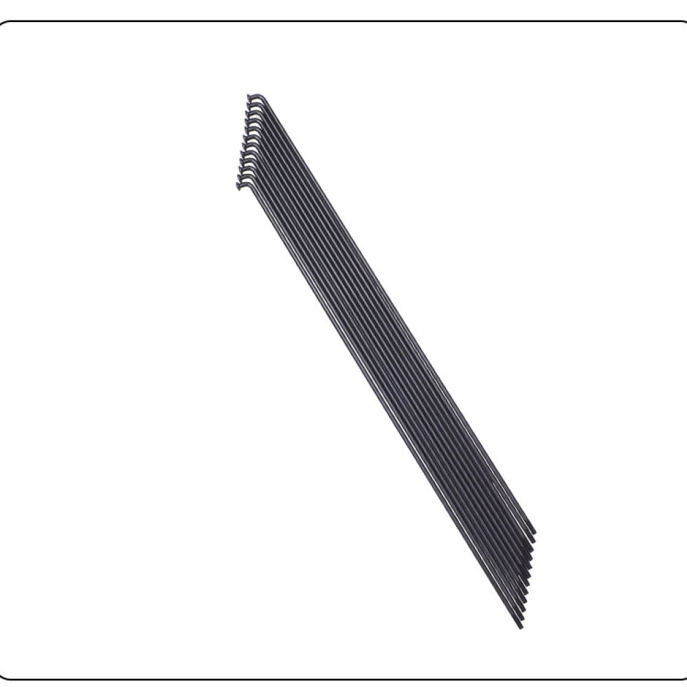 Cycling Gear Black - Raggi per bicicletta in acciaio 12G,