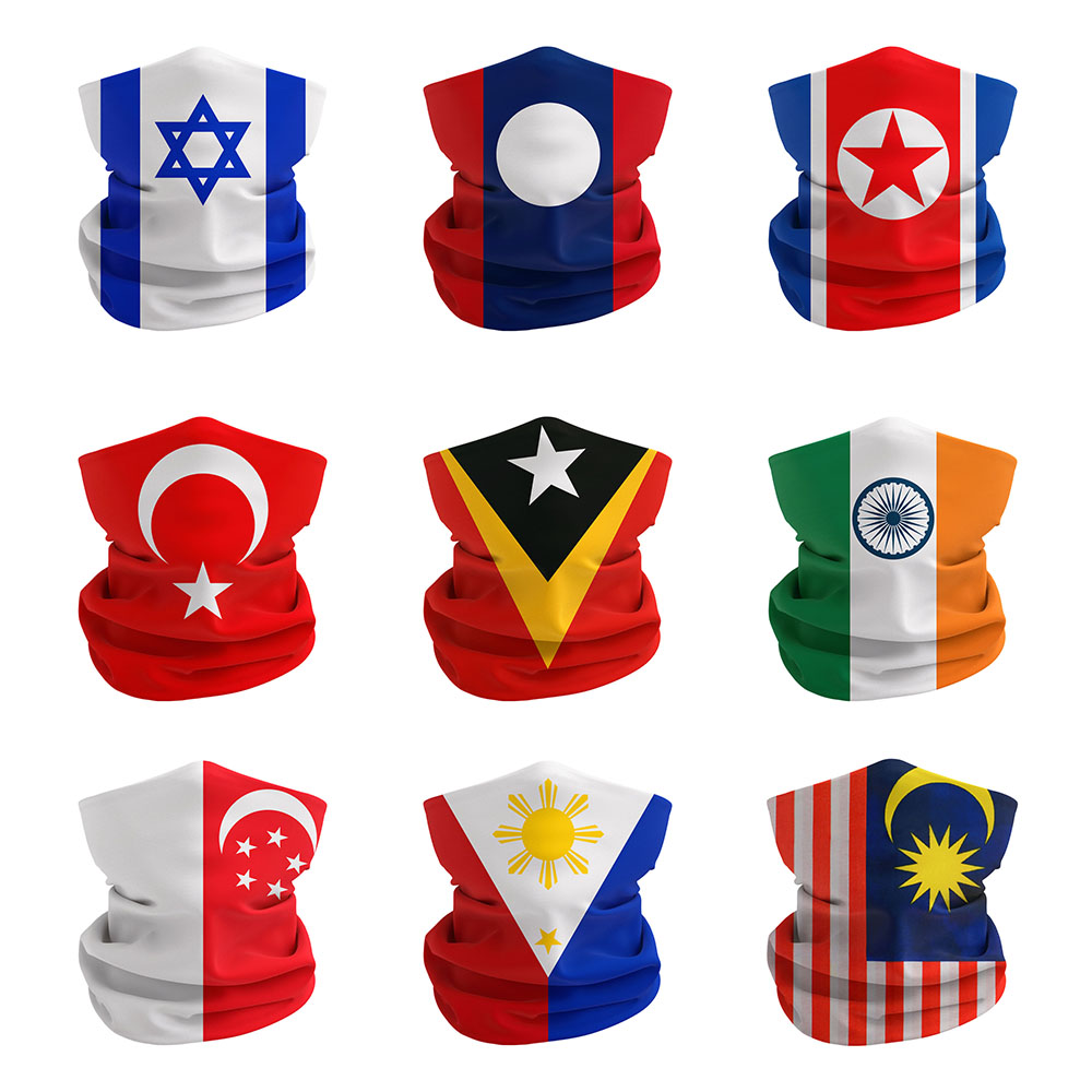 Cycling Gear Singapore - Bandana stampata con bandiere nazionali asiatiche